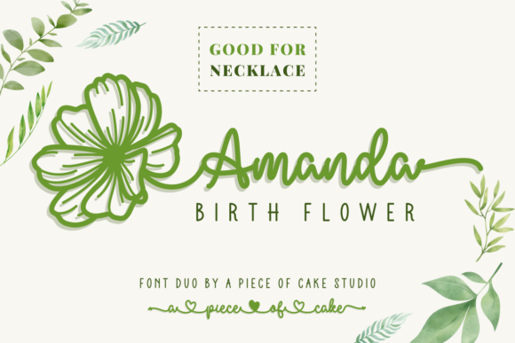 Amanda Birth Flower Duo: Elegant Typography for Modern Design